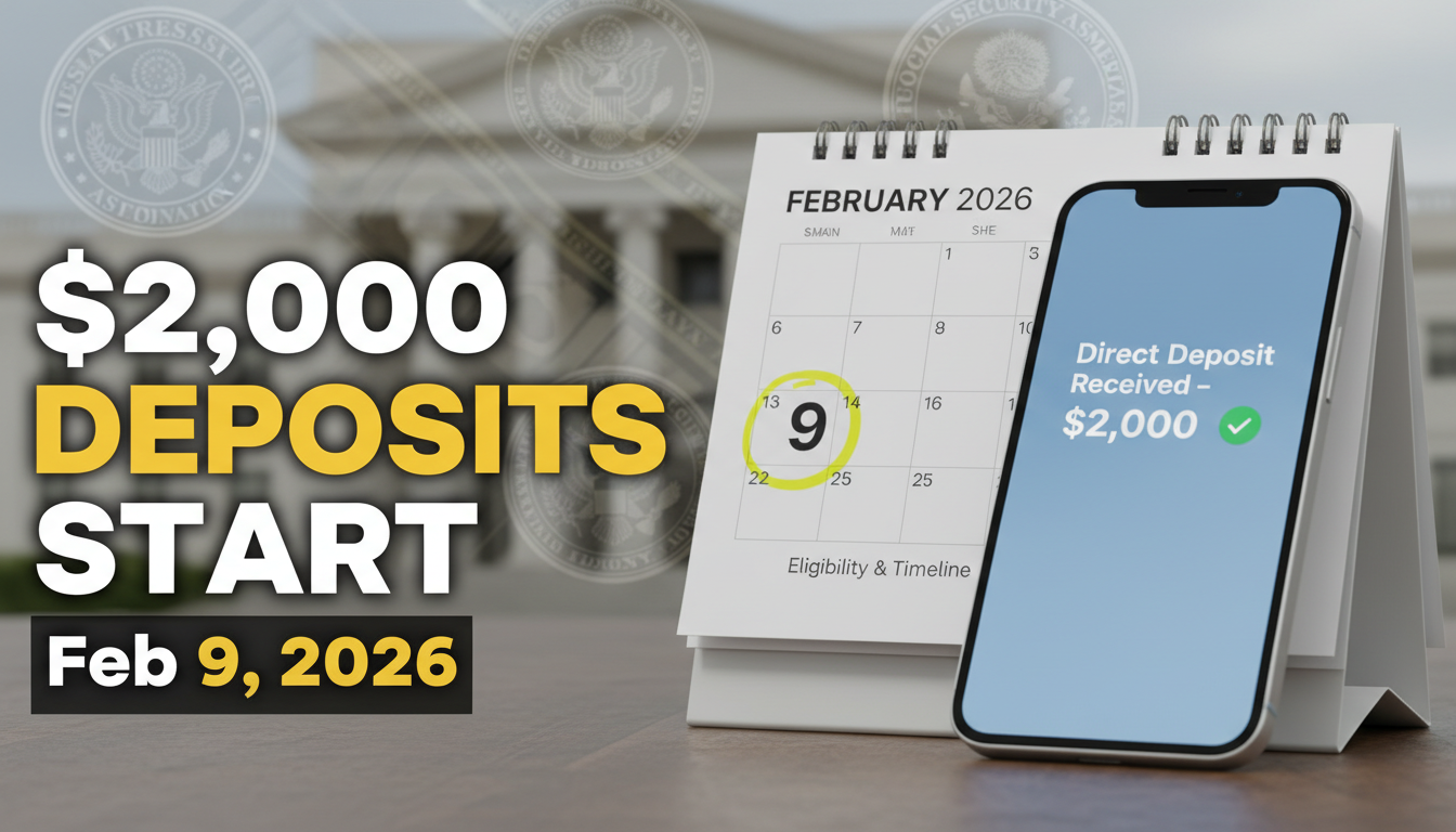 $2,000 Direct Deposits Start 9 February 2026